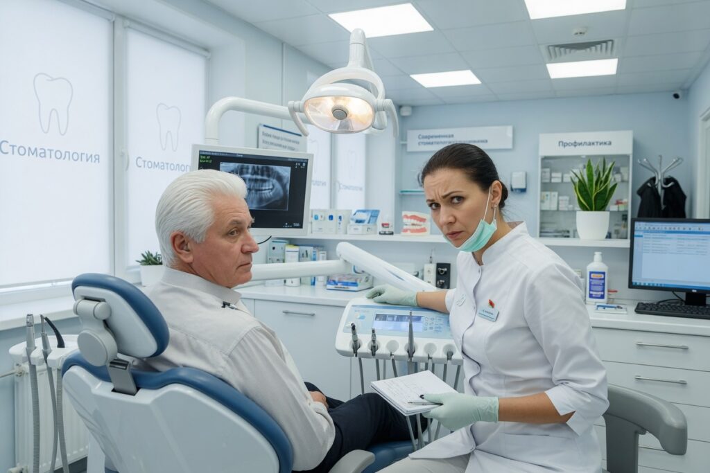 Имплантолог обсуждает узкий костный гребень